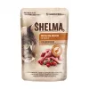 Slapjā barība kaķiem SHELMA multipaka 4×85 g — pieaugušiem kaķiem, vistas, tītara, liellopa, pīles, bezgraudu
