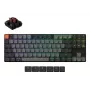 Mehāniskā tastatūra Keychron K1X-B3 — 80% formfaktors, USB + Bluetooth, QWERTY angļu, 87 taustiņi, RGB, Pelēka