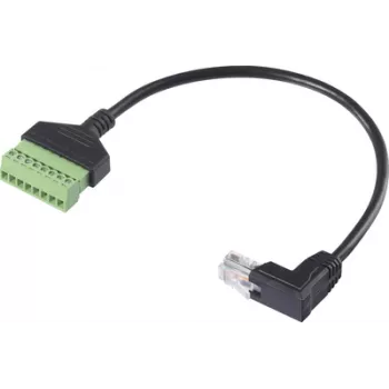 Renkforce RJ45 tīkla adaptera kabelis [1x RJ45 spraudnis 8p8c - 1x skavas savienojums] 30 cm (RF-6443974)