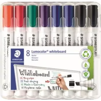 Baltās tāfeles marķieris Staedtler 351 B WP8X, dažādas krāsas, uzgalis 2.0–5.0 mm
