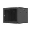 Sienas stiprinājuma 19 inch skapis 9U 600x600 mm melns ar perforētām durvīm