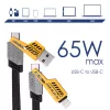 Akyga AK-USB-57 4-in-1 pīts kabelis USB-A/USB-C – USB-C/Lightning, USB 2.0, 65 W, 1 m, pelēks