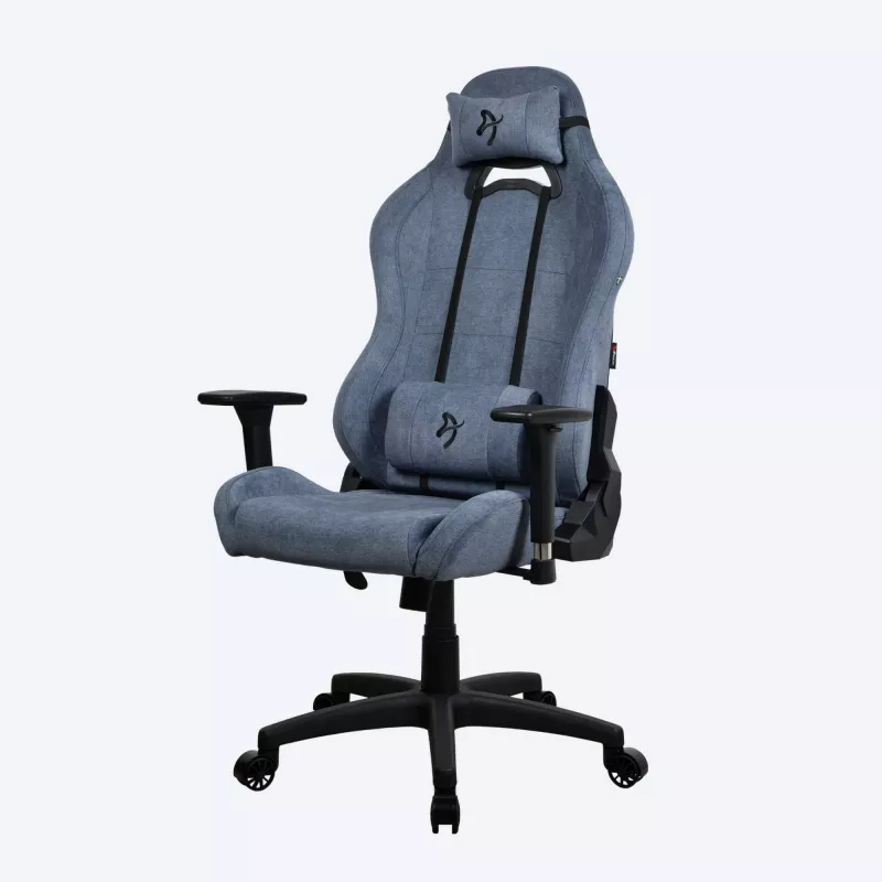 Spēļu krēsls Arozzi Torretta SoftFabric Blue – ergonomisks, regulējams augstums un roku balsti