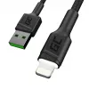 Lightning–USB A kabelis Green Cell KABGC12, 2 m, melns