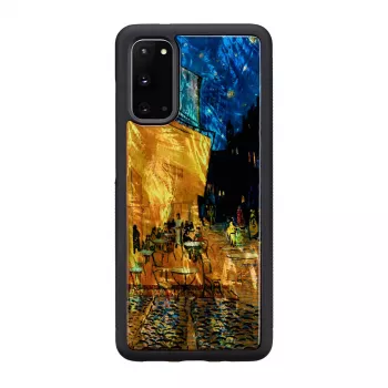 Aizsargmaciņš iKins Samsung Galaxy S20 — melns Cafe Terrace dizains