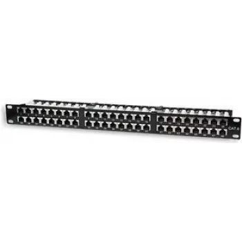 Intellinet sadales panelis, Cat5e, FTP, 48 porti, 1U, ekranēts, 90° augšējā ievada spiedsavienotāji, melns