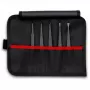 ESD pincetes Knipex 92 00 05 melnas, plakanas, smailas, izliektas, taisnas