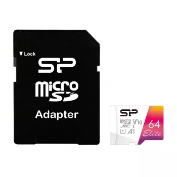 Atmiņas karte Silicon Power Elite 64GB microSDXC UHS-I Class 10 V10 A1 — 100 MB/s