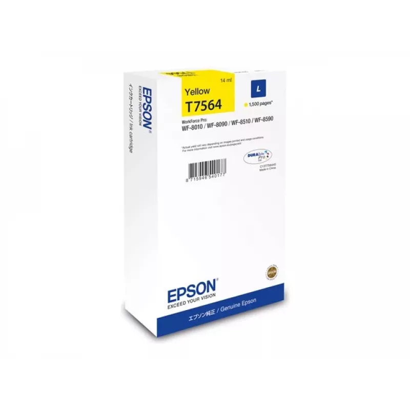 Epson C13T75644N oriģinālā tintes kasetne 1 gab. Augstas ražības dzeltena