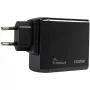 PD Lādētājs INTER-TECH PD-3100 100W USB-C Melns ātrais barošanas adapteris