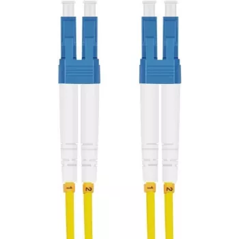 Optiskās šķiedras pīta kabelis helos LWL 9/125µm OS2 LC Duplex 0,5 m