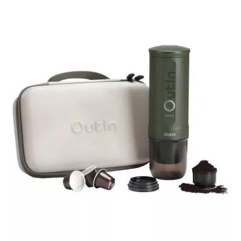 Outin Nano 7500mAh pārnēsājams kafijas automāts (Zaļš) + aizsargmaciņš