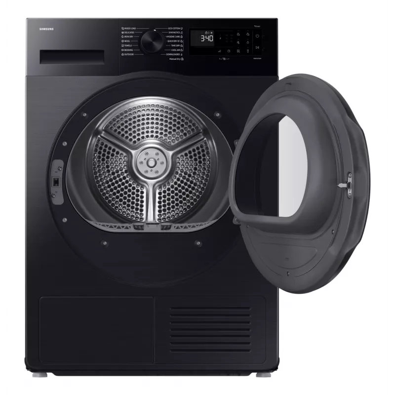 Samsung žāvētājs DV90DG52A0ABLE, melns, SpaceMax, Higiene care, 9kg, A+++, siltumsūknis, Black