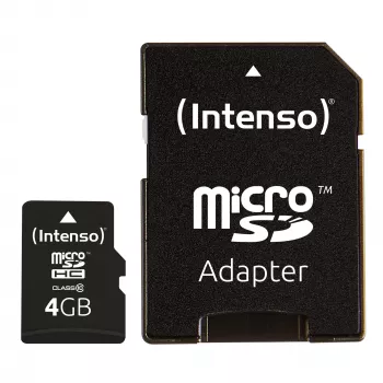 Atmiņas karte INTENSO MICRO SDHC 4GB C10 ar adapteri 3413450