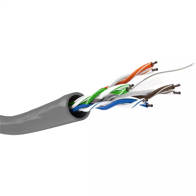 Wentronic Goobay CAT 6 tīkla kabelis, U/UTP, pelēks, 100 m - CCA, AWG 24/7 (dzīslas), PVC (93884)