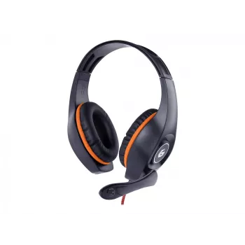 Vadu spēļu austiņas GEMBIRD GHS-05-O, apauss, 20–20000 Hz, 2 m kabelis, 250 g, oranža/melna