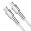 Baseus Cafule USB-C uz Lightning kabelis 1 m, 20 W, cinka korpuss, balts