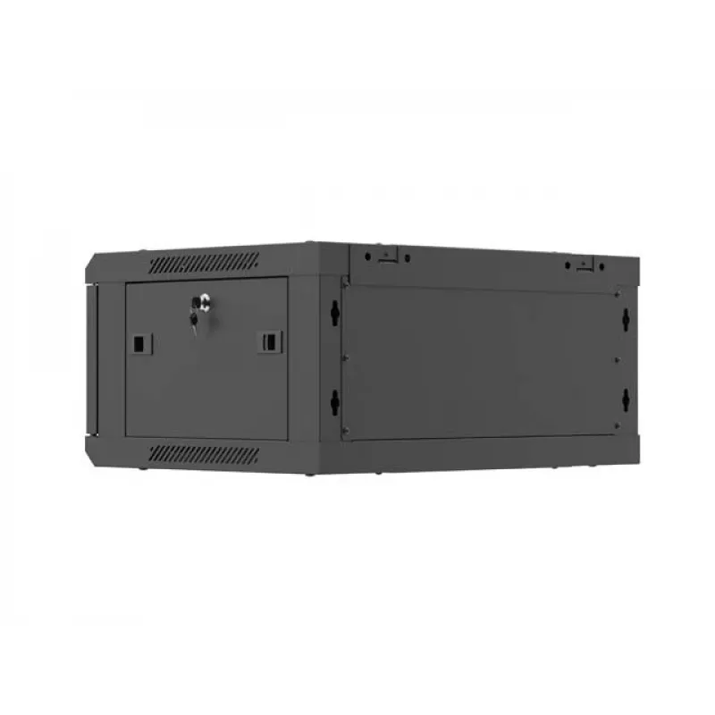 Sienas stiprinājuma 19 collu skapis LANBERG 4U 600x450 mm melns ar metāla durvīm