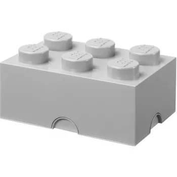 Uzglabāšanas kaste Room Copenhagen LEGO Storage Brick 6, pelēka – sakraujama rotaļlietu un aksesuāru kārba