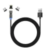 3-in-1 uzlādes kabelis ColorWay CW-CBUU037-BK — Lightning, Micro-USB, USB-C, 1 m, 2,4 A