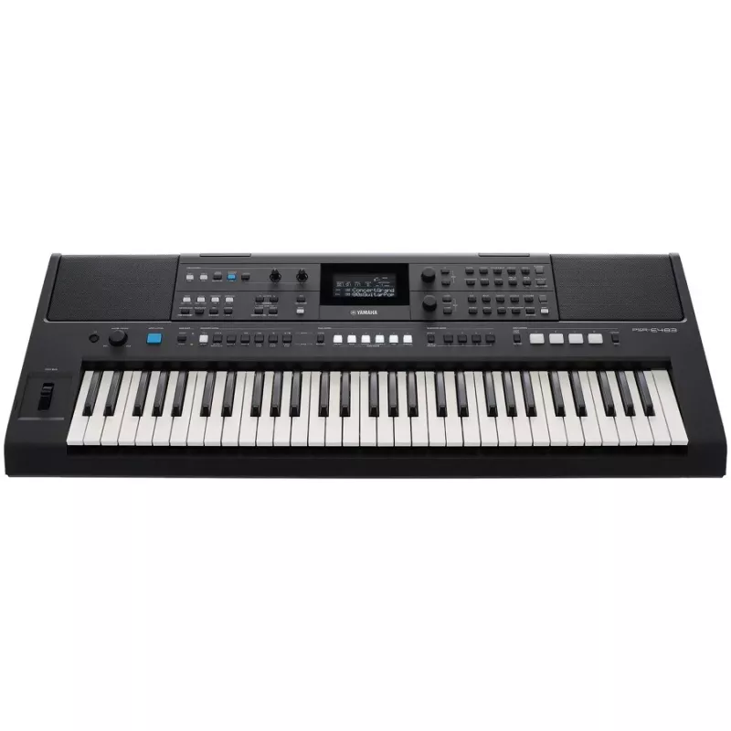 Taustiņinstrumentu Yamaha PSR-E483 — 61 taustiņu portatīvais aranžētājs ar pieskāriena jutību un USB-MIDI