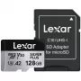 Atmiņas karte Lexar 128GB UHS-I MicroSDXC Professional SILVER PLUS