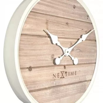 NeXtime klok 3134wi Plank sienas pulkstenis, Ø50 cm, balts