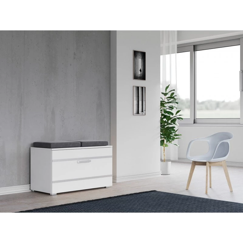 Slēgts apavu skapis OPAL SZAFKA BIEL — Balts, skaidu plātne, W850×H450 mm, 16 mm rāmis