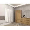 Topeshop SZAFA MALWA ART bedroom wardrobe/closet 5 shelves 2 durvis(s) ozols