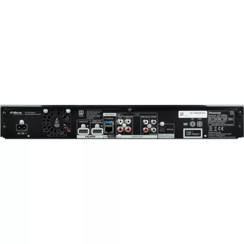Panasonic DP-UB824EGK 3D Blu-ray atskaņotājs ar uzlabošanu, Ethernet, Wi-Fi