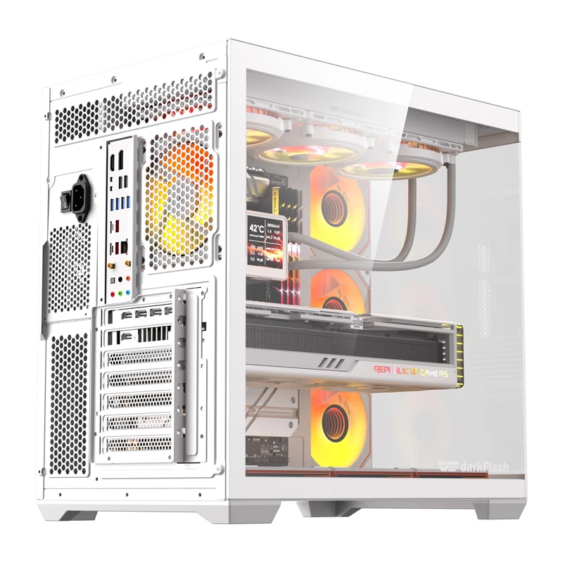 Datora korpuss Darkflash C280 (balts) ar 7 dzesēšanas ventilatoriem