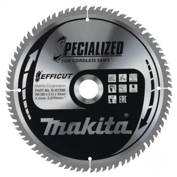 T.C.T. zāģa asmens 260X2.15X30mm 10° T80 EFFICUT