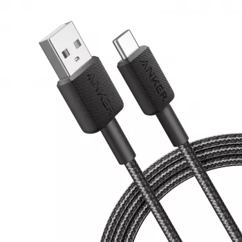 Anker Innovations 322 USB-A uz USB-C Kabelis Nylon 1.8M Melns - Kabelis - Digitāls/Dati