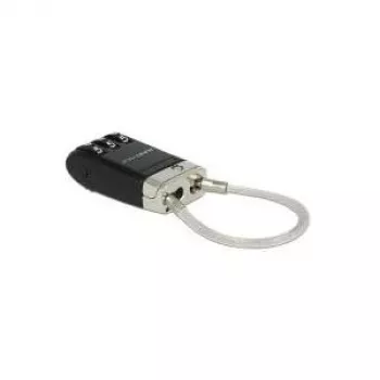 USB bloķēšanas kabelis ar kombinācijas kodu Navilock 20647 melns