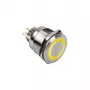 Vandālizturīga spiedpogas slēdža poga DimasTech PD197 25mm Silverline Ring