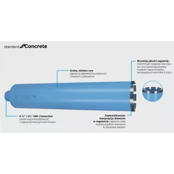Urbja kronis Bosch Dimanta kronis 72 mm diametrs, 450 mm dziļums, 1 1/4 collu savienojums