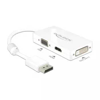 DELOCK Adaptera kabelis DisplayPort spraudnis > 1 x VGA + 1 x HDMI + 1 x DVI 24+1 Balts