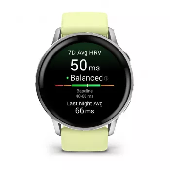 Garmin Venu 010-03014-02 viedpulkstenis / sporta pulkstenis 3,56 cm (1,4 inch) AMOLED 45 mm digitāls 454 x 454 pikseļi skārienekrāns sudraba Wi-Fi GPS (satelīts)