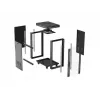 Tīkla skapis LANBERG 19 inch 24U 600x800 mm melns ar stikla durvīm un LCD izgriezumu (Flat Pack) v2