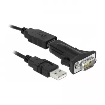 Seriālais kabelis DeLOCK 66286 USB Type-A DB-9 Melns 0.8 m