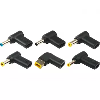 Xilence XM022 adaptera uzgaļu komplekts, 6 gab., melns, Xilence GaN USB-C lādētājam