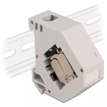 Delock – modulārais adapteris DIN sliedei – CAT 6a – STP – Pelēks – 1 savienotājs (86014)