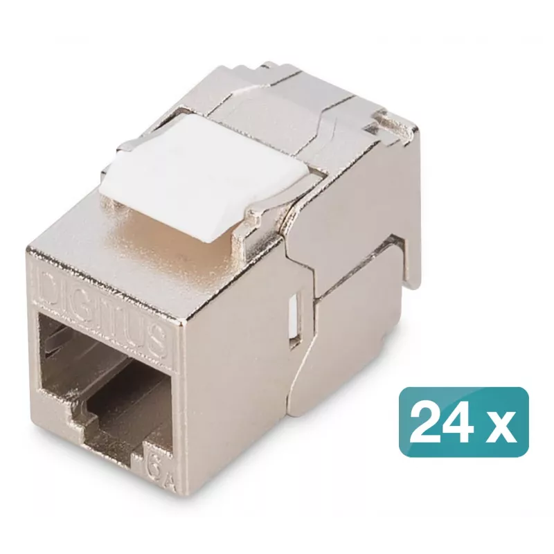 Digitus CAT 6A kompakts keystone modulis, ekranēts, bezinstrumentu montāža, 24 gab.