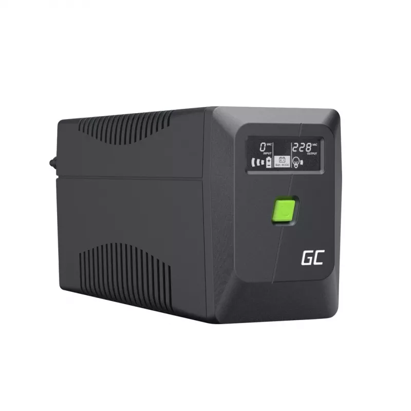 Green Cell PowerProof UPSLM360 650VA / 360W line-interactive UPS ar LCD ekrānu, 12V 7Ah