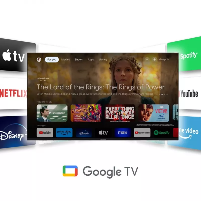 Thomson Q70 Series 55QG7C14 televizors 139.7 cm (55 inch) 4K Ultra HD Smart TV Wi-Fi melns 350 cd/m²