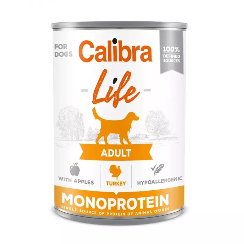 Slapjā suņu barība Calibra Life Adult Tītars ar Āboliem 400 g