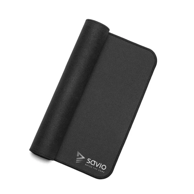 Gaming peles paliktnis SAVIO Black Edition Precision Control L — 700×300×3 mm, auduma virsma, gumijas neslīdoša pamatne, apšūtas malas
