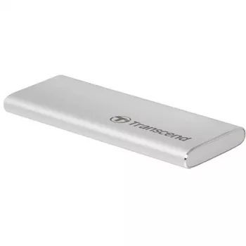 Transcend ESD240C - ārējais SSD - 480 GB - portatīvais - M.2 - USB 3.1 Gen 2 (USB-C savienotājs) - Sudrabs