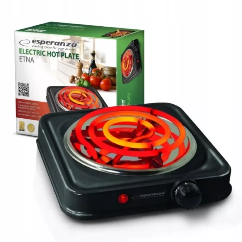 Esperanza EKH012K melnā galda plīts 21 cm 1 zona