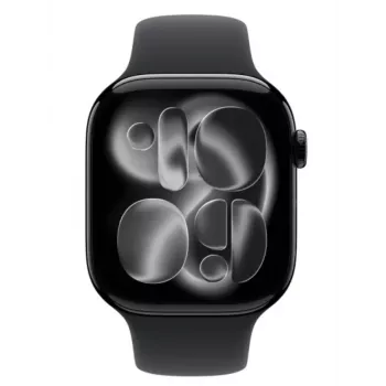 Apple Watch Series 11 GPS+Cellular 42mm Jet Black Aluminium korpuss ar Black Sport Siksniņu M/L